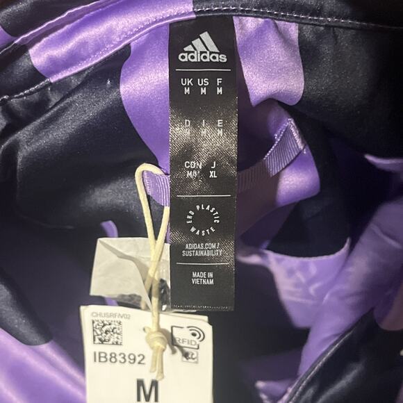 Adidas Originals Satin Mens Medium Coaches Track Jacket Purple Court 1B8392 $110 - Picture 7 of 9
